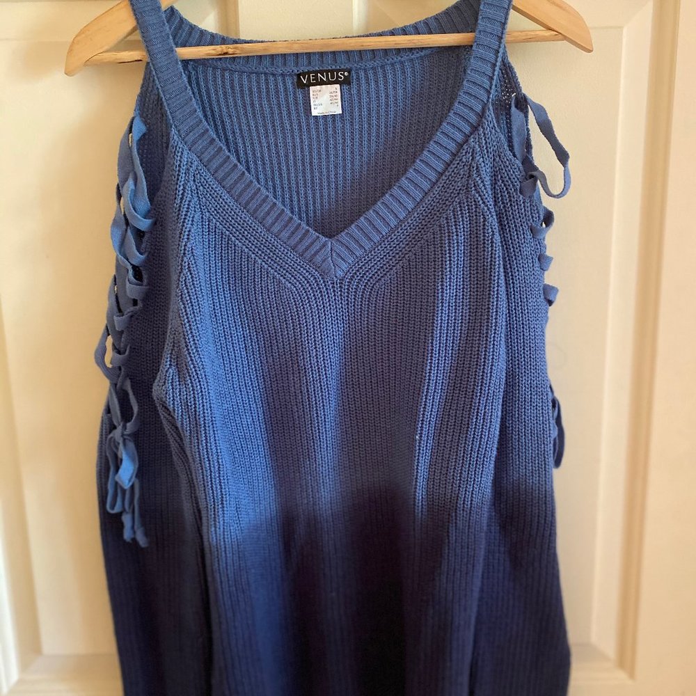 Ombre Cold Shoulder Sweater